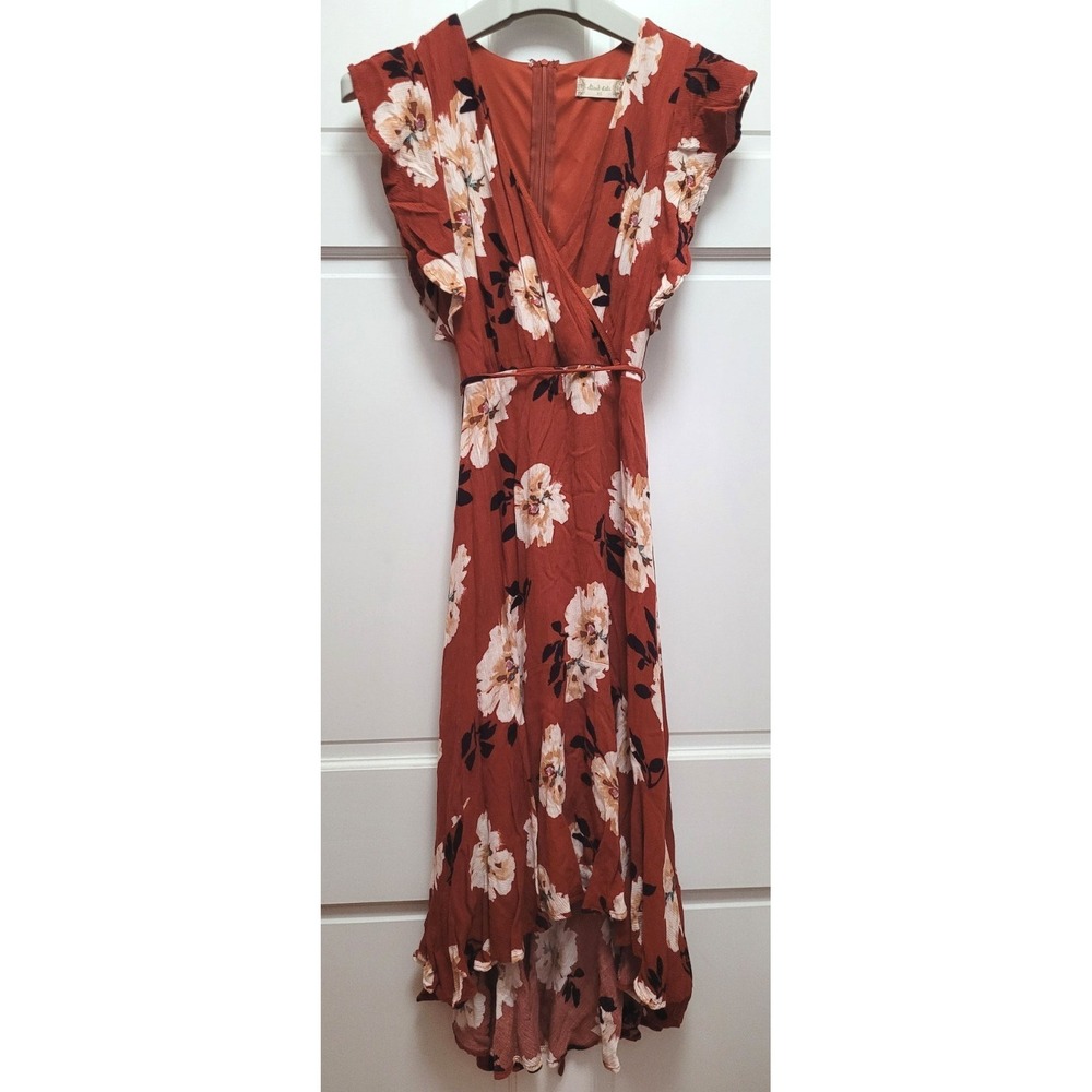 Altar'd State Women's 100% Rayon Crinkle Hi-Low Faux Wrap Floral Dress - XS